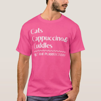 Camiseta Gatos Cappuccino Abraços Dia Perfeito retrô