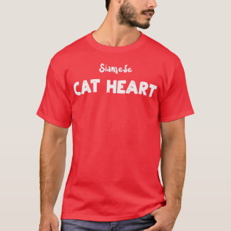 Camiseta Gatos Cardíacos de Gato Siamês
