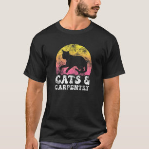 Camiseta Gatos & Carpintaria Antigo Hobby Retro