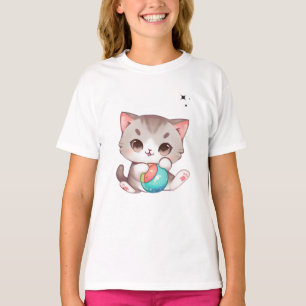 Camiseta Gatos Castanhos De Cinza Cor-De-Rosa, Brancos, Bri