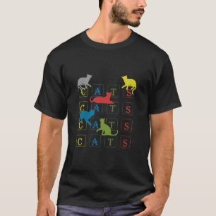 Camiseta Gatos Coloridos Para Gatos E Proprietários De Gato