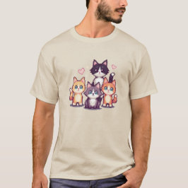 Camiseta Gatos Coloridos Pixelados