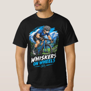 Camiseta Gatos com Bigodes sobre Rodas Ciclista Divertido G