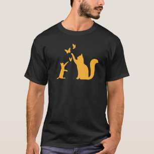 Camiseta Gatos Com Borboletas Gato I Gatos Fofos