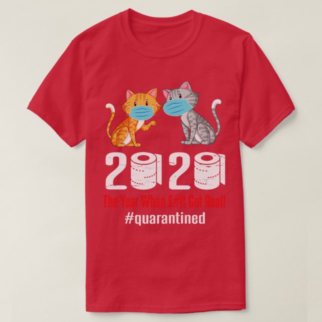 Camiseta Gatos Com Papel De Banheiro 2020 Com Máscara Dança (Frente do Design)