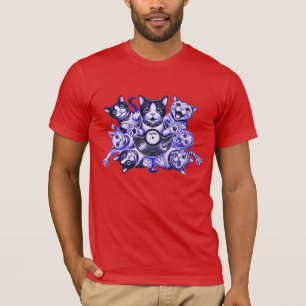 Camiseta gatos com toca-discos