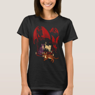 Camiseta Gatos convocando demônios artes escuras