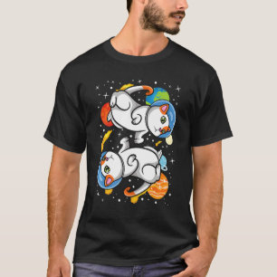 Camiseta Gatos Cósmicos em Astronauta Espacial Exterior par