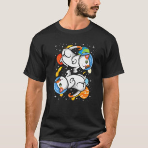 Camiseta Gatos Cósmicos no Astronauta Espacial Para Gato