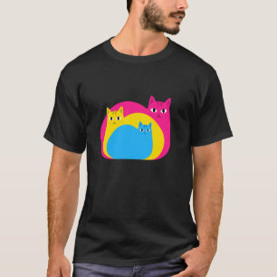Camiseta Gatos da Bandeira do Orgulho Pansexual Pan Garota