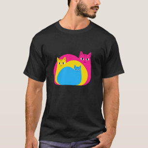 Camiseta Gatos da Bandeira do Orgulho Pansexual Pansexual P