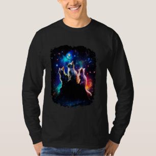 Camiseta Gatos da Família de Gatos do Espaço Cósmico 4