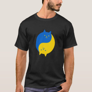 Camiseta Gatos da Vitória Azul e Amarelo Yin Yang Equilibra