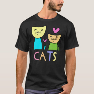 Camiseta Gatos De Amor Desenhados Por Jad Fair