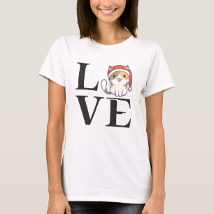 Camiseta Gatos De Amor - Gatinho Papai noel