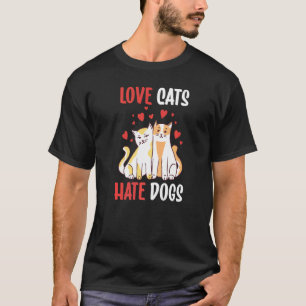Camiseta Gatos De Amor Odeiam Cães Pet Animal Cat
