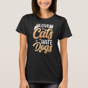 Camiseta Gatos De Amor Odeiam Cães Pet Animal Cat