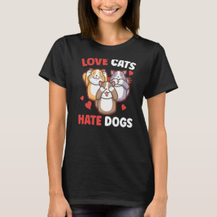 Camiseta Gatos De Amor Odeiam Cães Pet Cat Animal