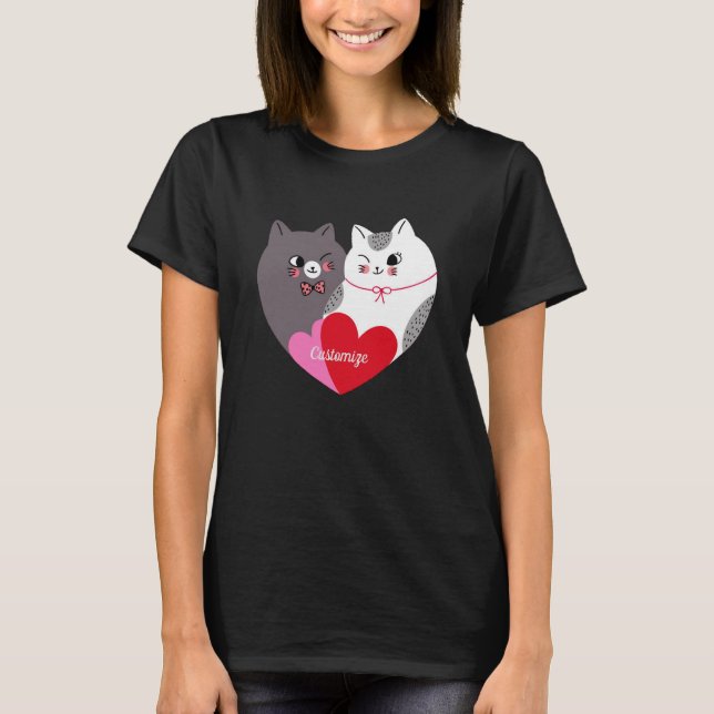 Camiseta Gatos de Amor Personalizados (Frente)