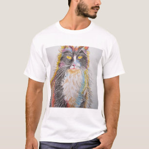 Camiseta Gatos De Arte De Gato De Tuxedo Bonito