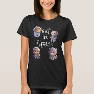 Camiseta Gatos De Astronautas Cons No Espaço