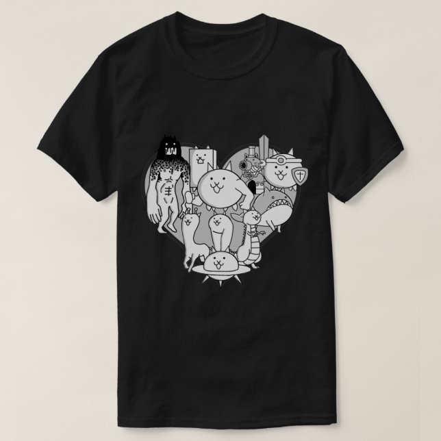Camiseta Gatos de Batalha Evoluíram Gatos Murais (Frente do Design)