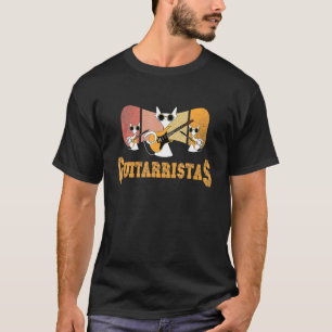 Camiseta Gatos De beco Que Tocam Violão Elétrico