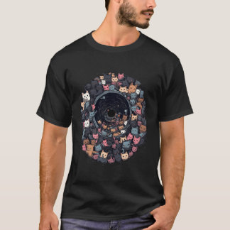 Camiseta Gatos De Buraco Negro Gato Gato Mãe Pai
