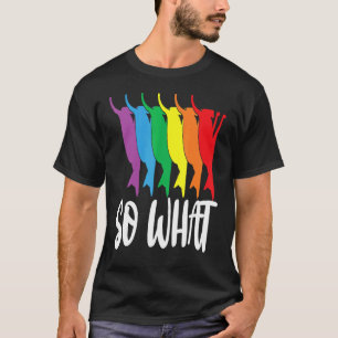 Camiseta Gatos de cabeça para baixo em cores de arco-íris S