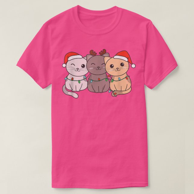 Camiseta Gatos De Cães De Natal (Frente do Design)