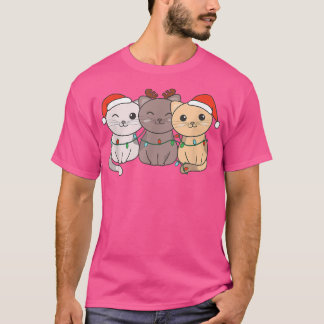 Camiseta Gatos De Cães De Natal