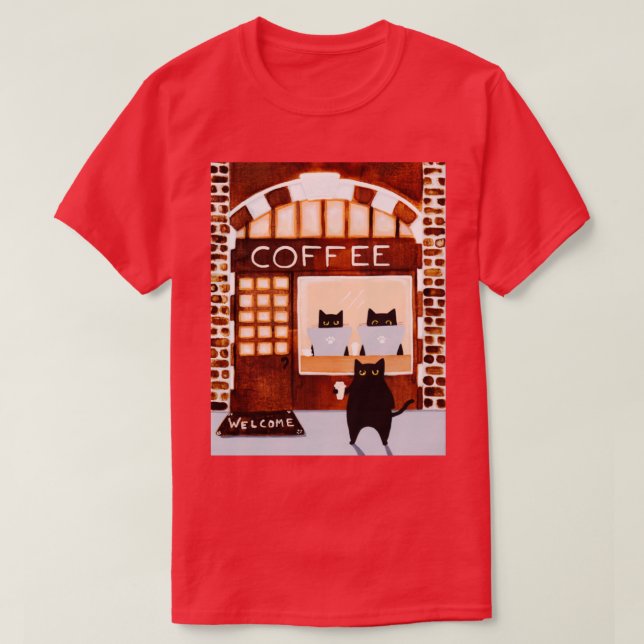 Camiseta Gatos De Café (Frente do Design)