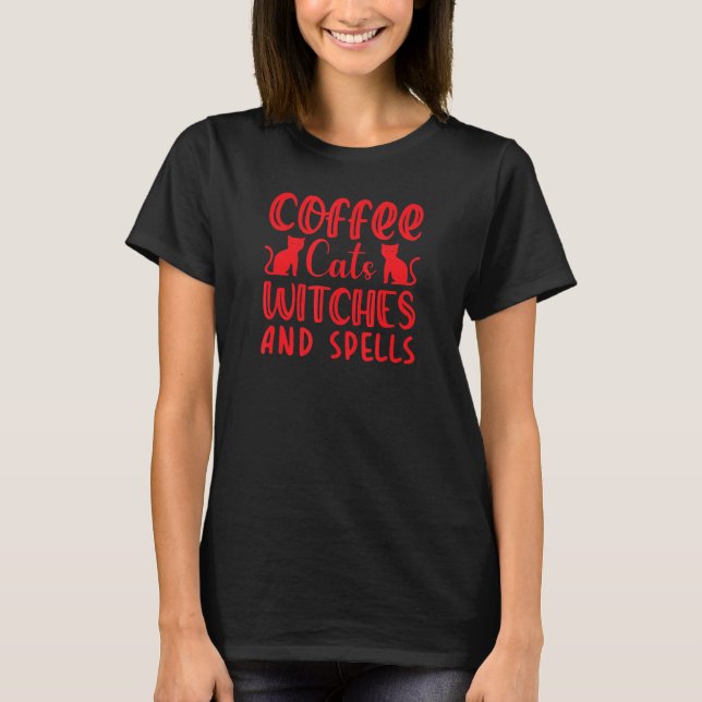 Camiseta Gatos de Café Bruxas e Feitiços (Frente)