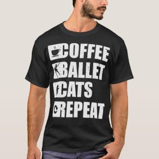 Camiseta Gatos de Café de Ballet Dançando Tutu Bailarina Da