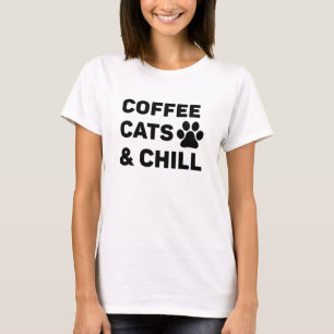 Camiseta Gatos de café e refrigerar