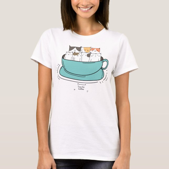 Camiseta Gatos de café personalizados (Frente)