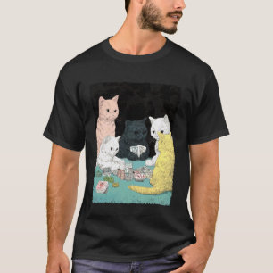 Camiseta Gatos de Cassino Jogando Cartas de Pôquer