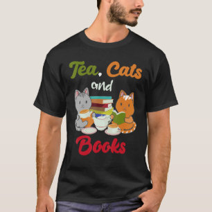 Camiseta Gatos De Chá E Livros De Gata Gado Gado Gato De Ch