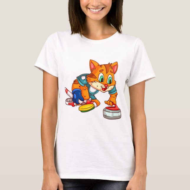 Camiseta Gatos de Curling (Frente)