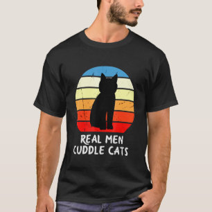 Camiseta Gatos De Encosto Homens Verdadeiros - Pai De Gato