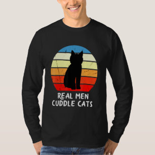 Camiseta Gatos De Encosto Homens Verdadeiros - Pai De Gato