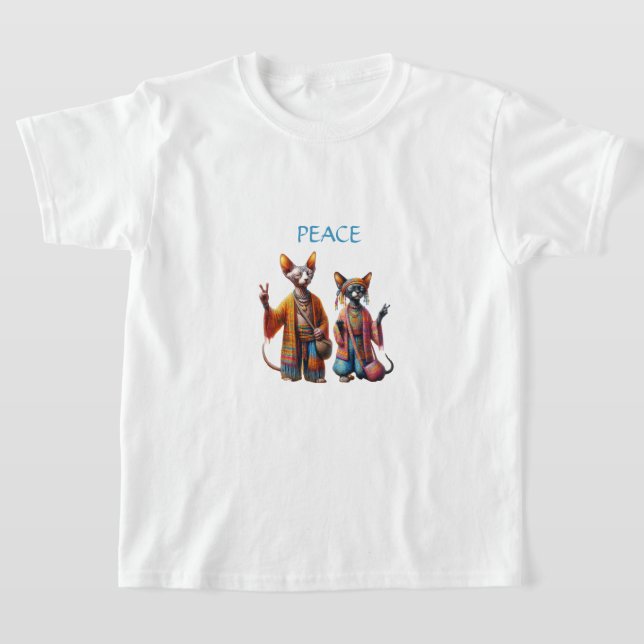 Camiseta Gatos De Esphynx Boêmia (Postura )