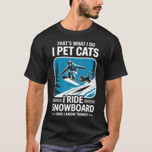 Camiseta Gatos de Estimação Andam de Snowboard Gato Filhote