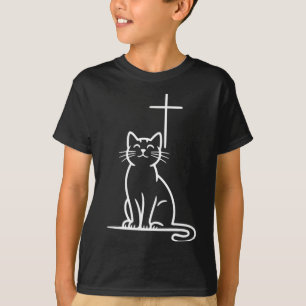 Camiseta Gatos de estimação cristãos amam Jesus seja feliz