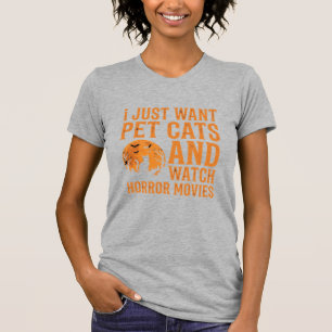 Camiseta Gatos de Estimação Filmes de Terror Design de Hall