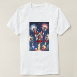Camiseta Gatos de foguete - 4 de julho de T-shirt de gato