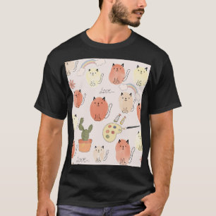 Camiseta Gatos De Gatinhos-gatinhos: Padrões Animais Bons