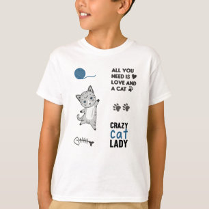 Camiseta Gatos De Gato De Animais Cortados De Gato