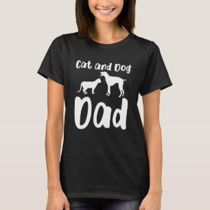 Camiseta Gatos De Gato E Pai De Cães Animais De Companhia