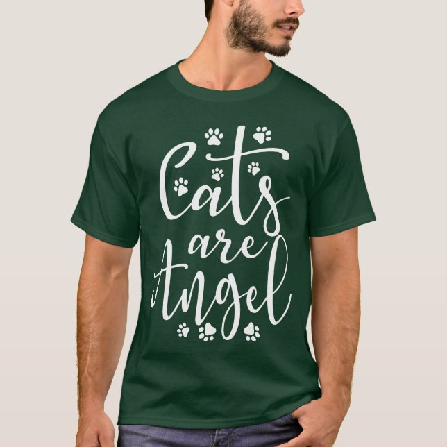 Camiseta Gatos De Gato São Presente De Anjo (Frente)